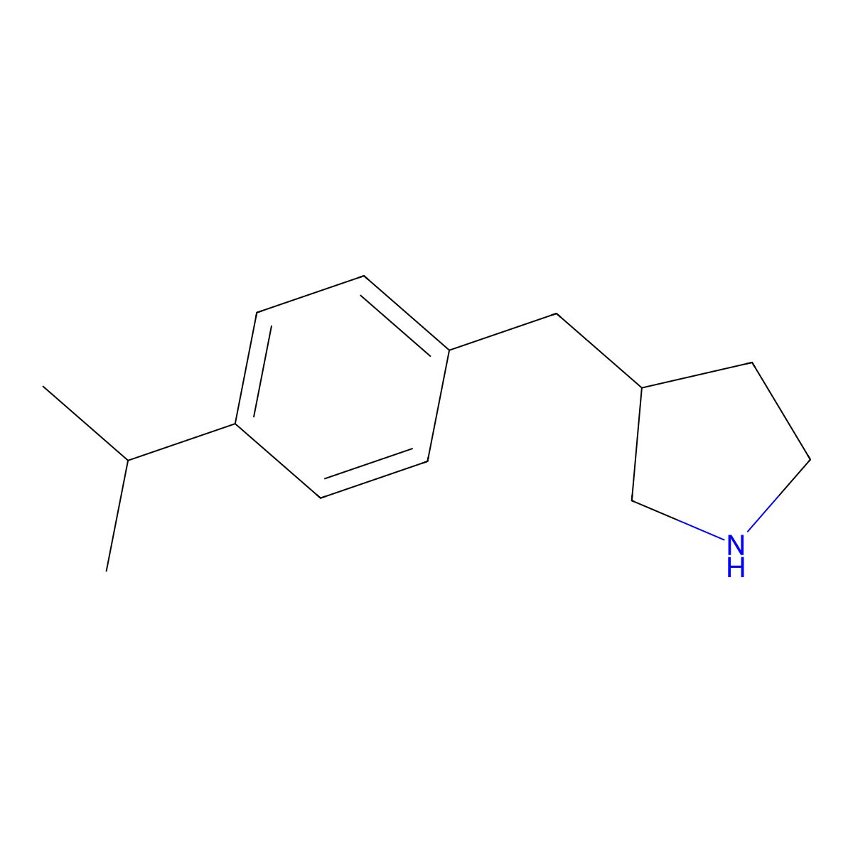 3-{[4-(Propan-2-yl)phenyl]methyl}pyrrolidine molecular structure, CAS 1267779-15-6