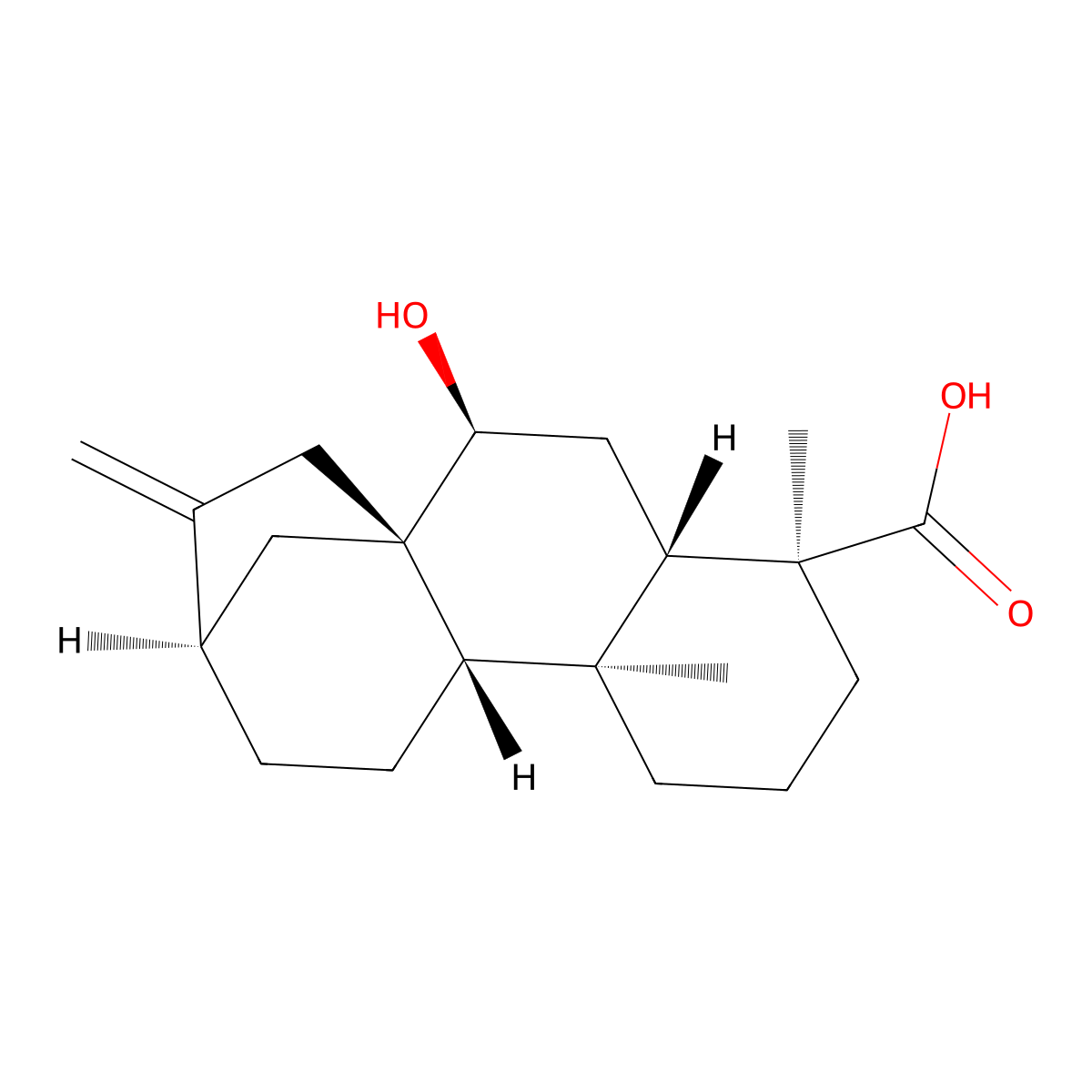 7beta-Hydroxykaur-16-en-19-oic acid molecular structure, CAS 126778-79-8