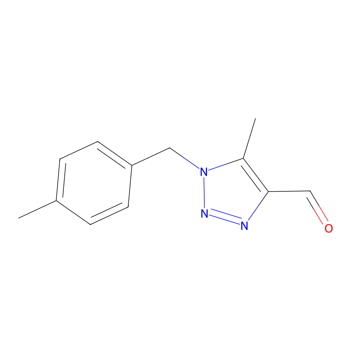 5-Methyl-1-[(4-methylphenyl)methyl]-1H-1,2,3-triazole-4-carbaldehyde molecular structure, CAS 1267786-65-1