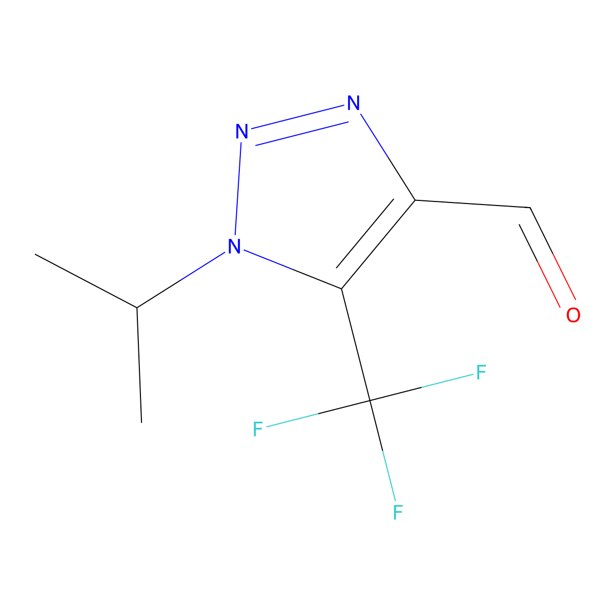 1-(Propan-2-yl)-5-(trifluoromethyl)-1H-1,2,3-triazole-4-carbaldehyde molecular structure, CAS 1267791-37-6
