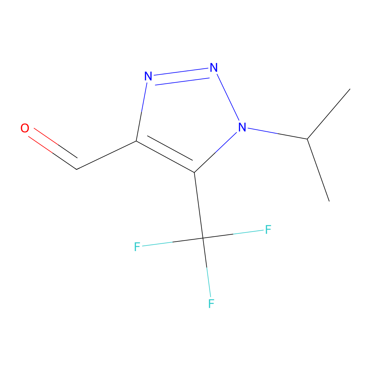 1-(Propan-2-yl)-5-(trifluoromethyl)-1H-1,2,3-triazole-4-carbaldehyde molecular structure, CAS 1267791-37-6