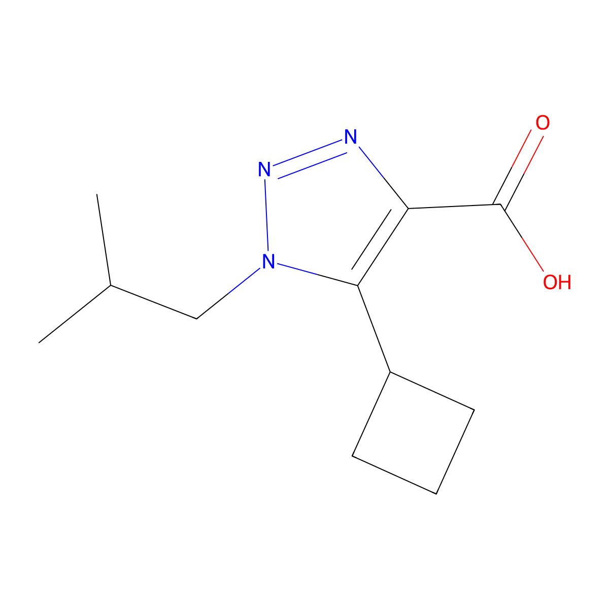 5-Cyclobutyl-1-(2-methylpropyl)-1H-1,2,3-triazole-4-carboxylic acid molecular structure, CAS 1267792-06-2