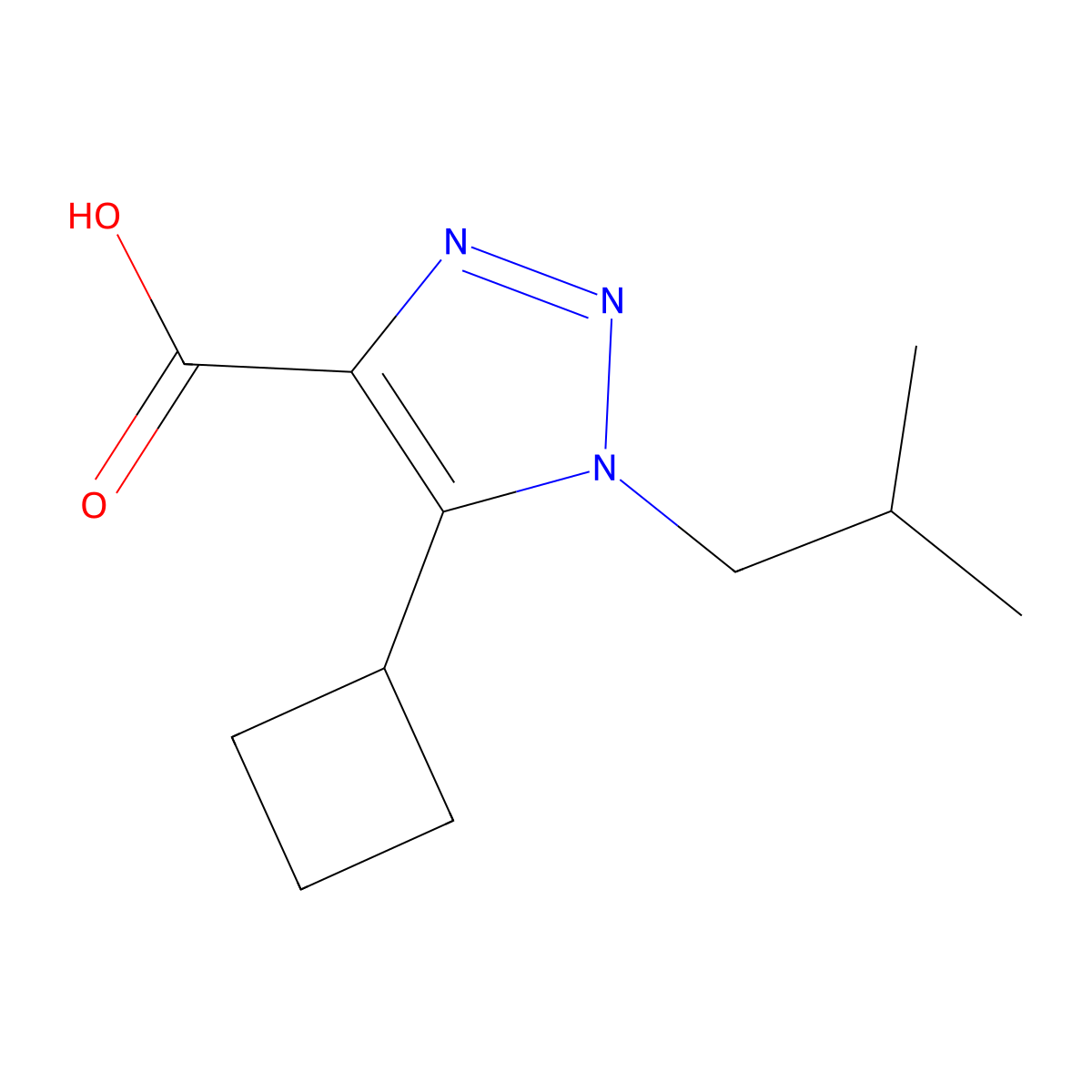 5-Cyclobutyl-1-(2-methylpropyl)-1H-1,2,3-triazole-4-carboxylic acid molecular structure, CAS 1267792-06-2