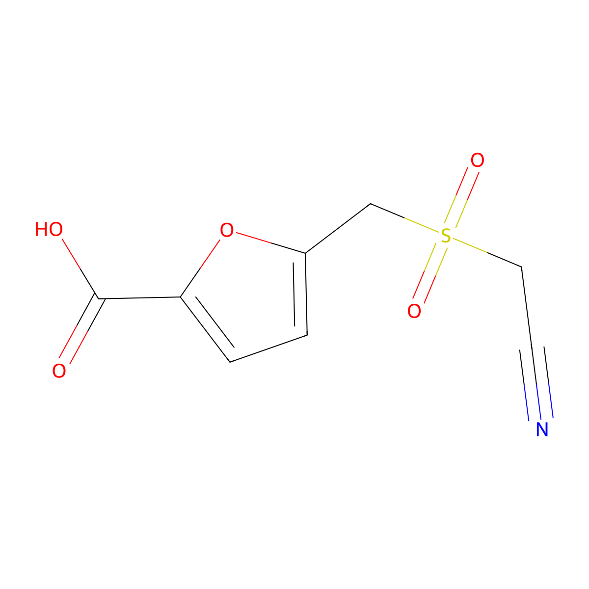 5-[(Cyanomethanesulfonyl)methyl]furan-2-carboxylic acid molecular structure, CAS 1267796-85-9
