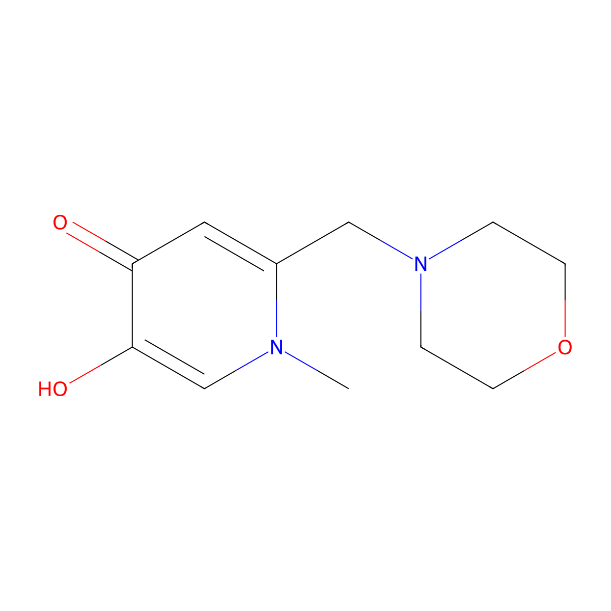 5-hydroxy-1-methyl-2-(morpholin-4-ylmethyl)pyridin-4(1H)-one molecular structure, CAS 1267797-38-5