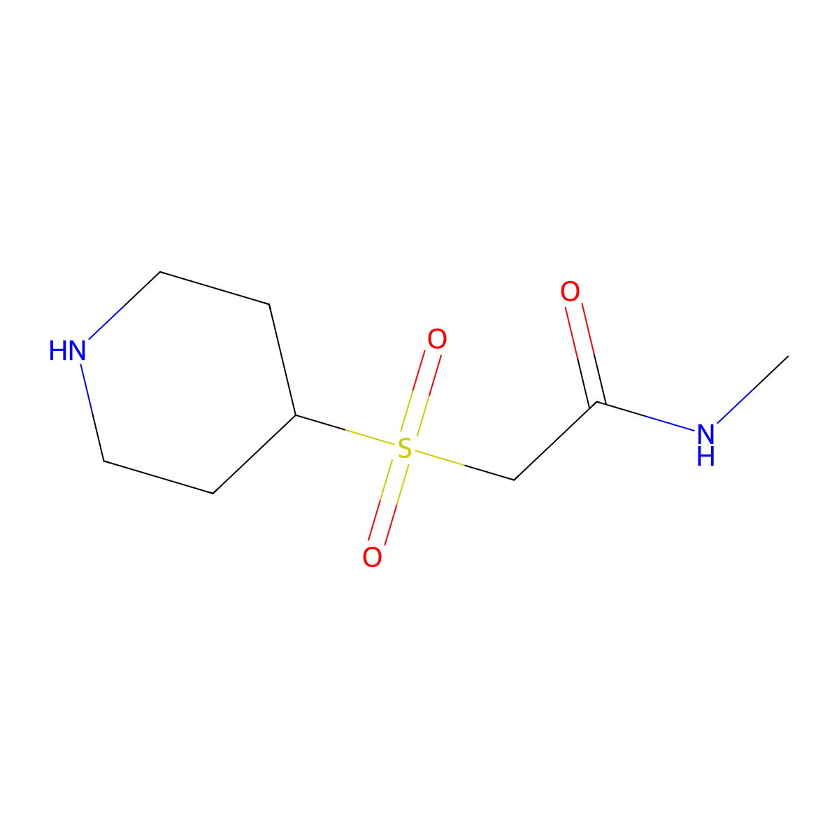 N-methyl-2-(piperidine-4-sulfonyl)acetamide molecular structure, CAS 1267799-14-3