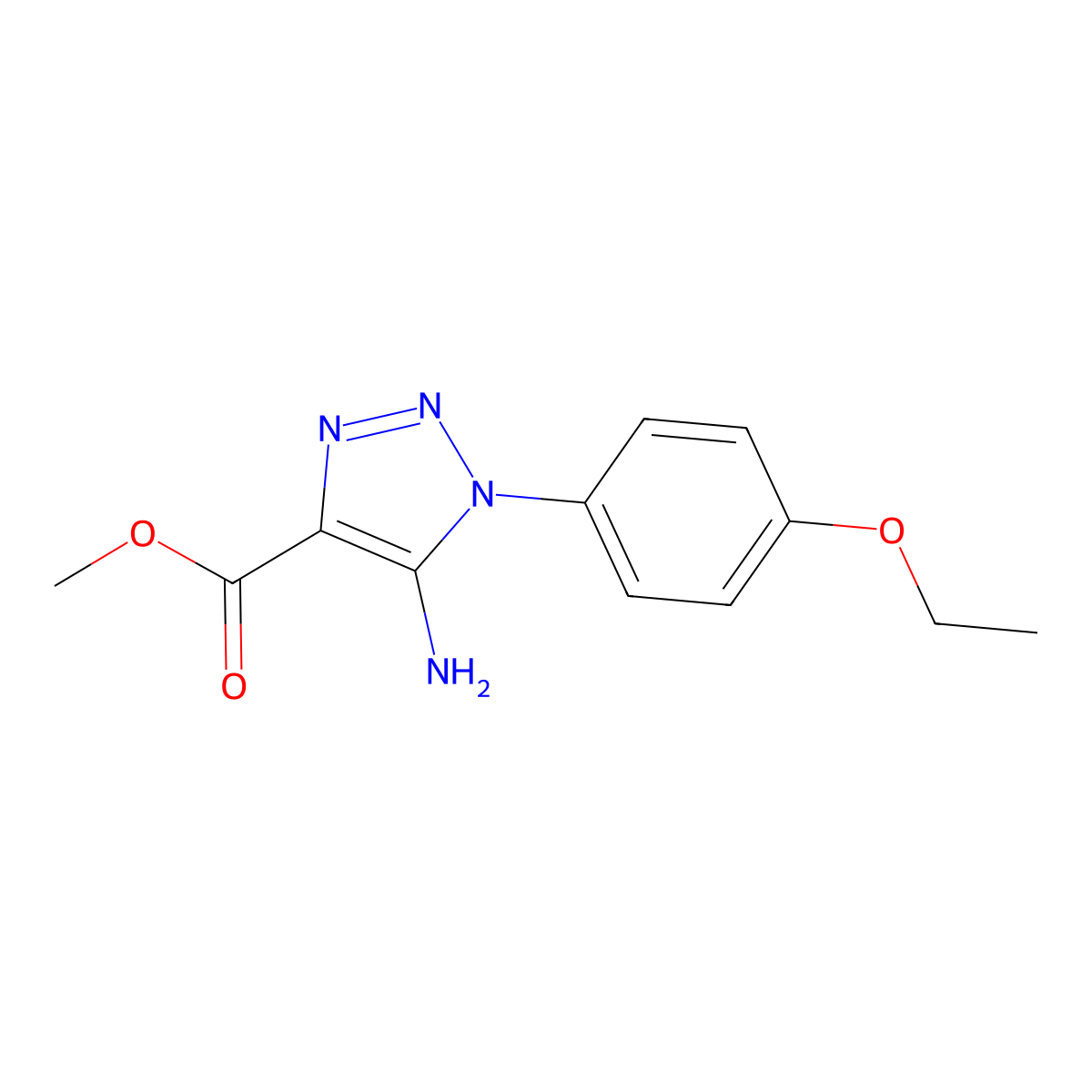 methyl 5-amino-1-(4-ethoxyphenyl)-1H-1,2,3-triazole-4-carboxylate molecular structure, CAS 1267812-14-5