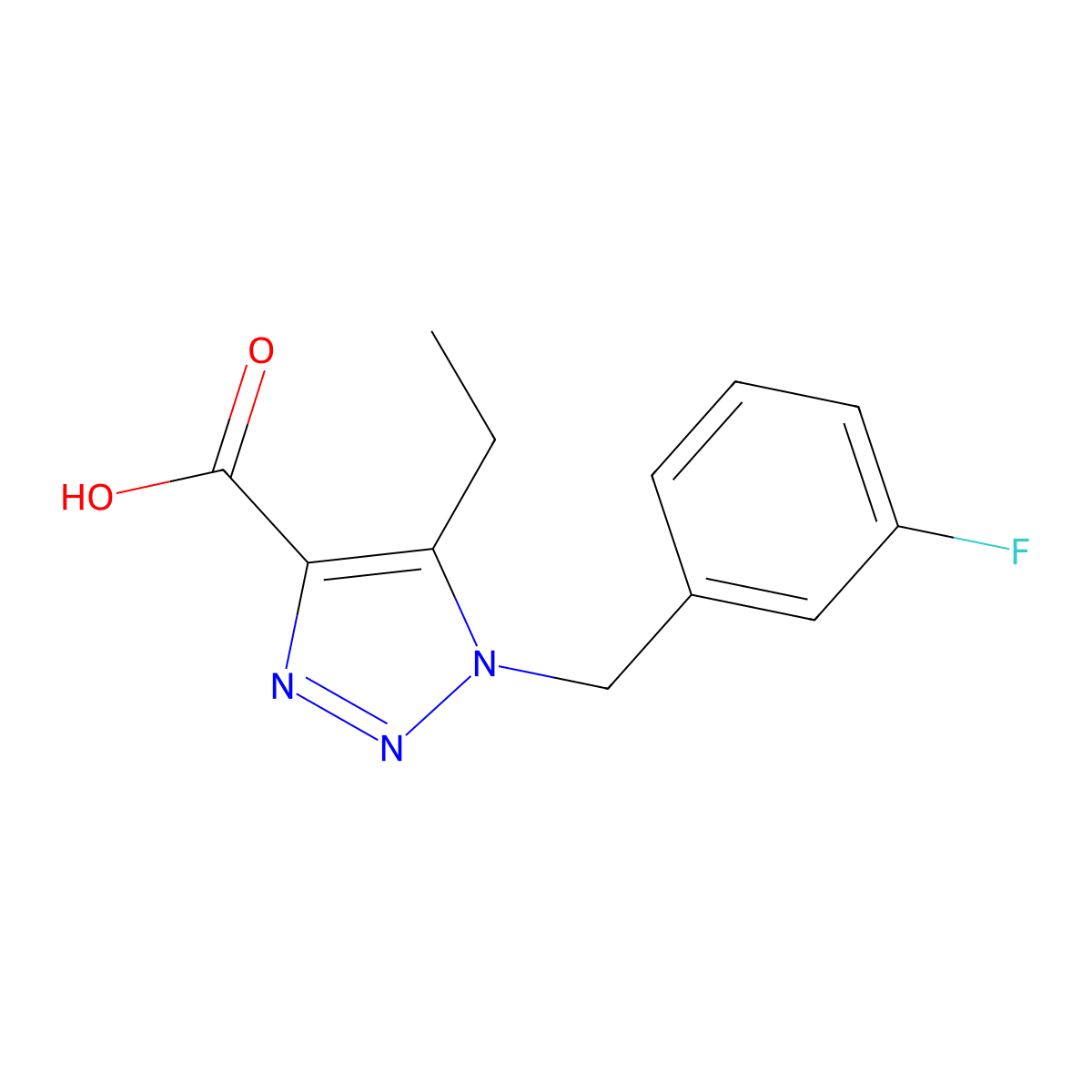 5-ethyl-1-(3-fluorobenzyl)-1H-1,2,3-triazole-4-carboxylic acid molecular structure, CAS 1267817-71-9