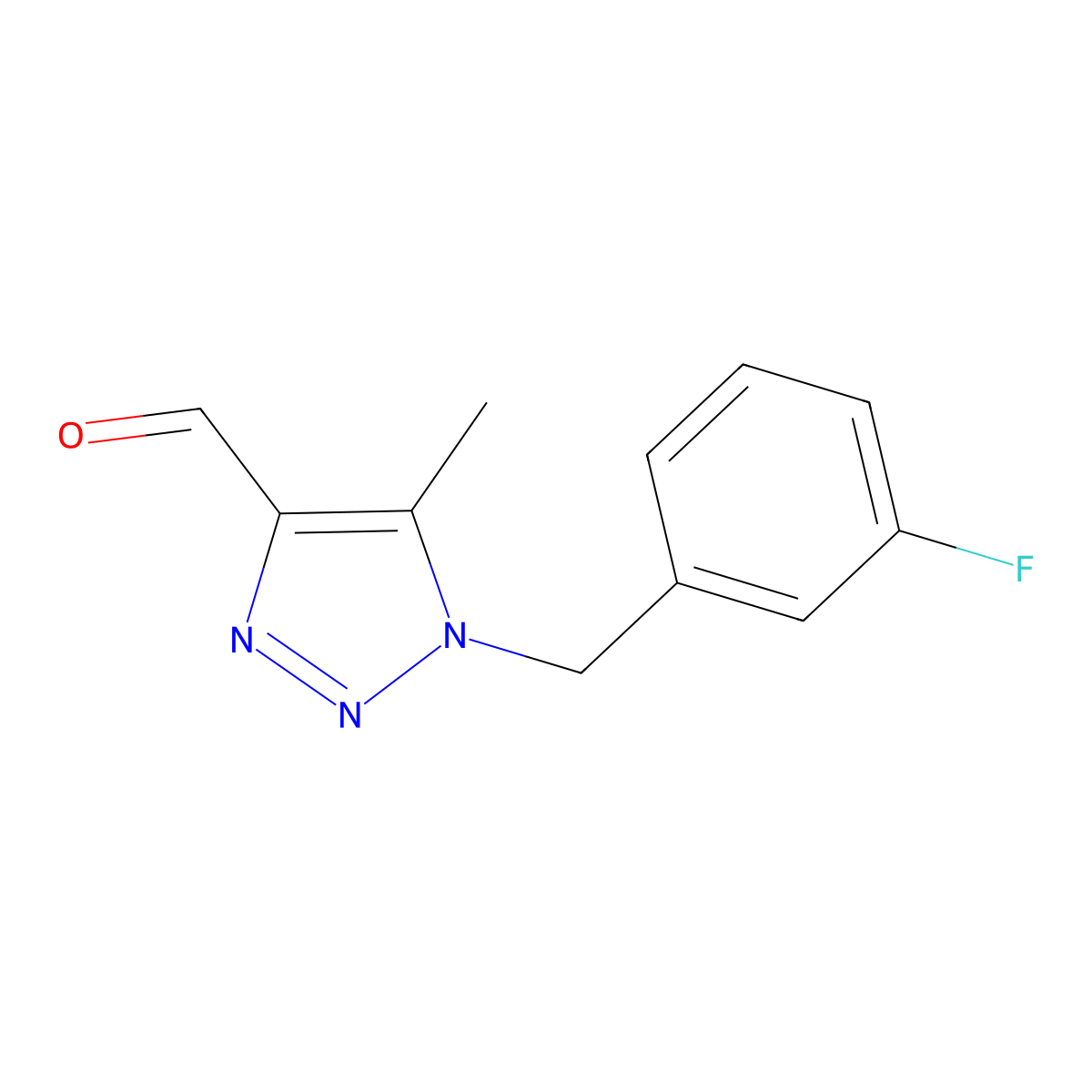 1-[(3-Fluorophenyl)methyl]-5-methyl-1H-1,2,3-triazole-4-carbaldehyde molecular structure, CAS 1267817-82-2