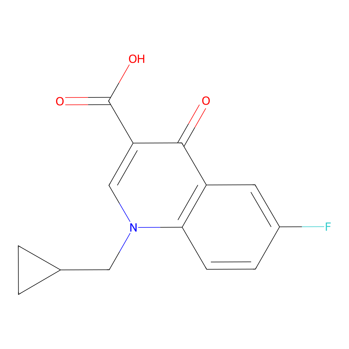 1-(Cyclopropylmethyl)-6-fluoro-4-oxo-1,4-dihydroquinoline-3-carboxylic acid molecular structure, CAS 1267826-31-2
