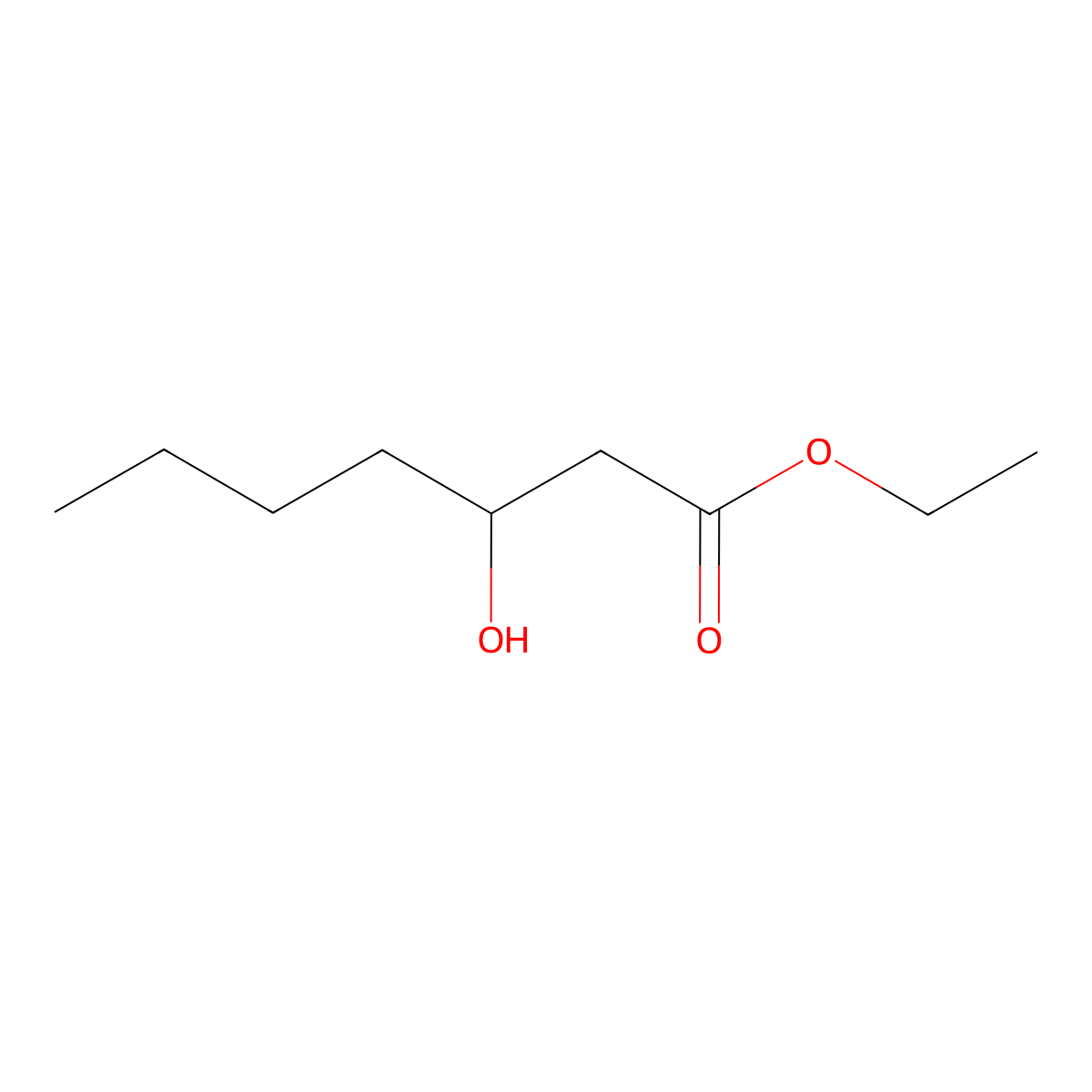 Ethyl 3-hydroxyheptanoate molecular structure, CAS 126784-39-2
