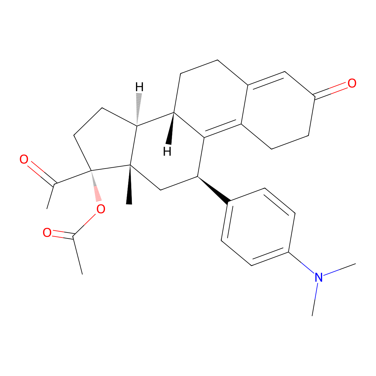 Ulipristal Acetate molecular structure, CAS 126784-99-4