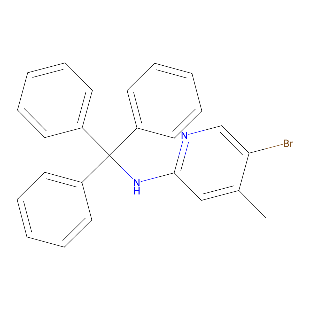 5-bromo-4-methyl-N-tritylpyridin-2-amine molecular structure, CAS 1267854-55-6