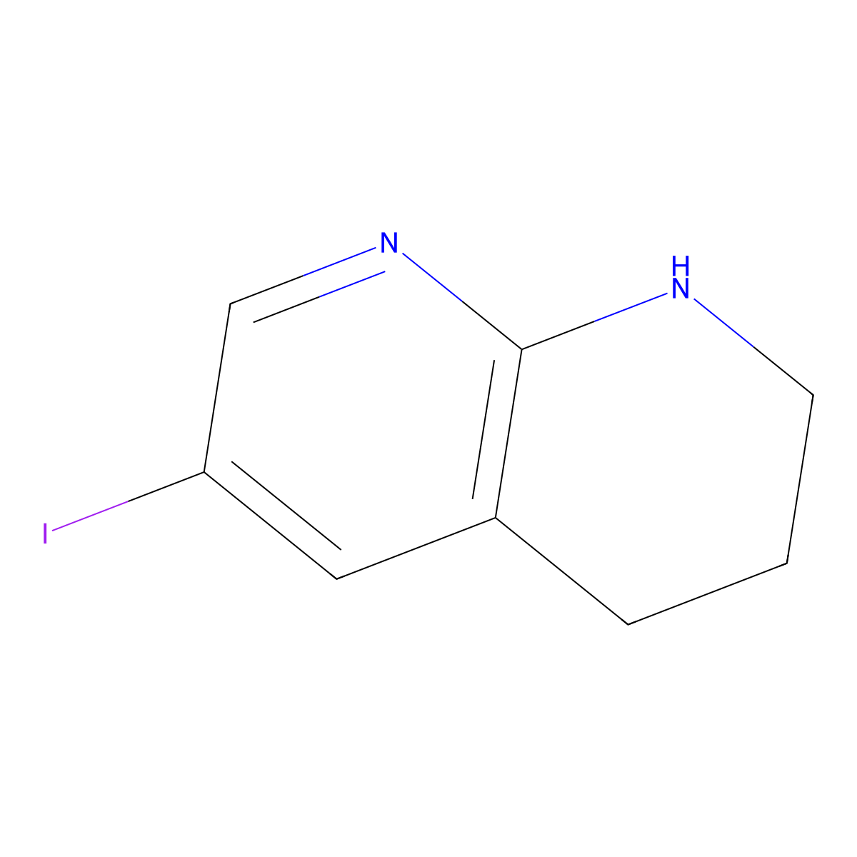 6-Iodo-1,2,3,4-tetrahydro-1,8-naphthyridine molecular structure, CAS 1267856-18-7