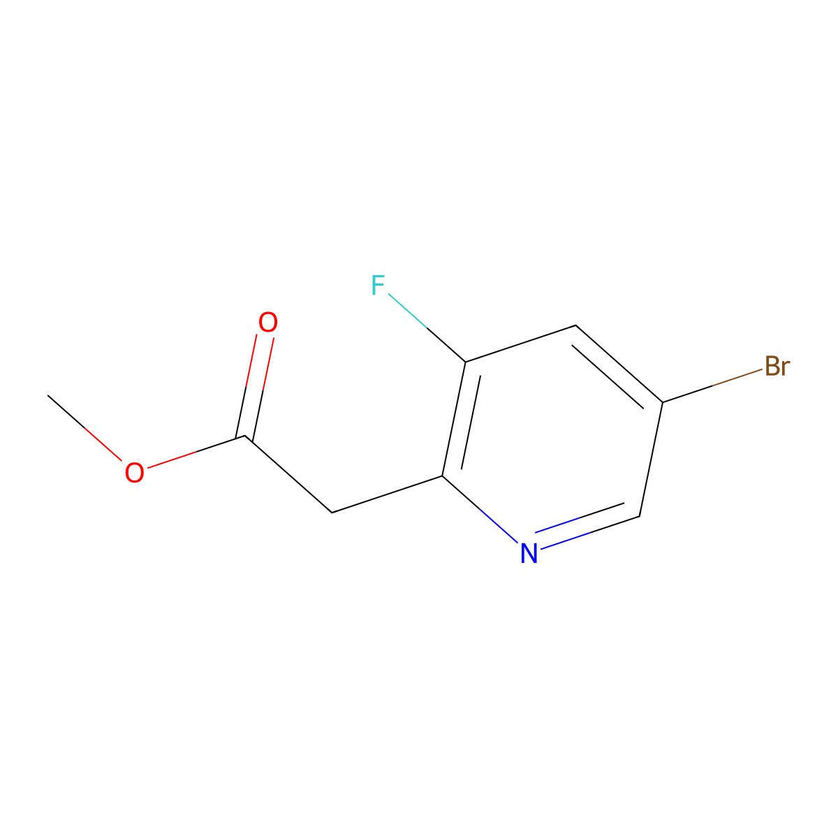 Methyl 2-(5-bromo-3-fluoropyridin-2-yl)acetate molecular structure, CAS 1267856-55-2
