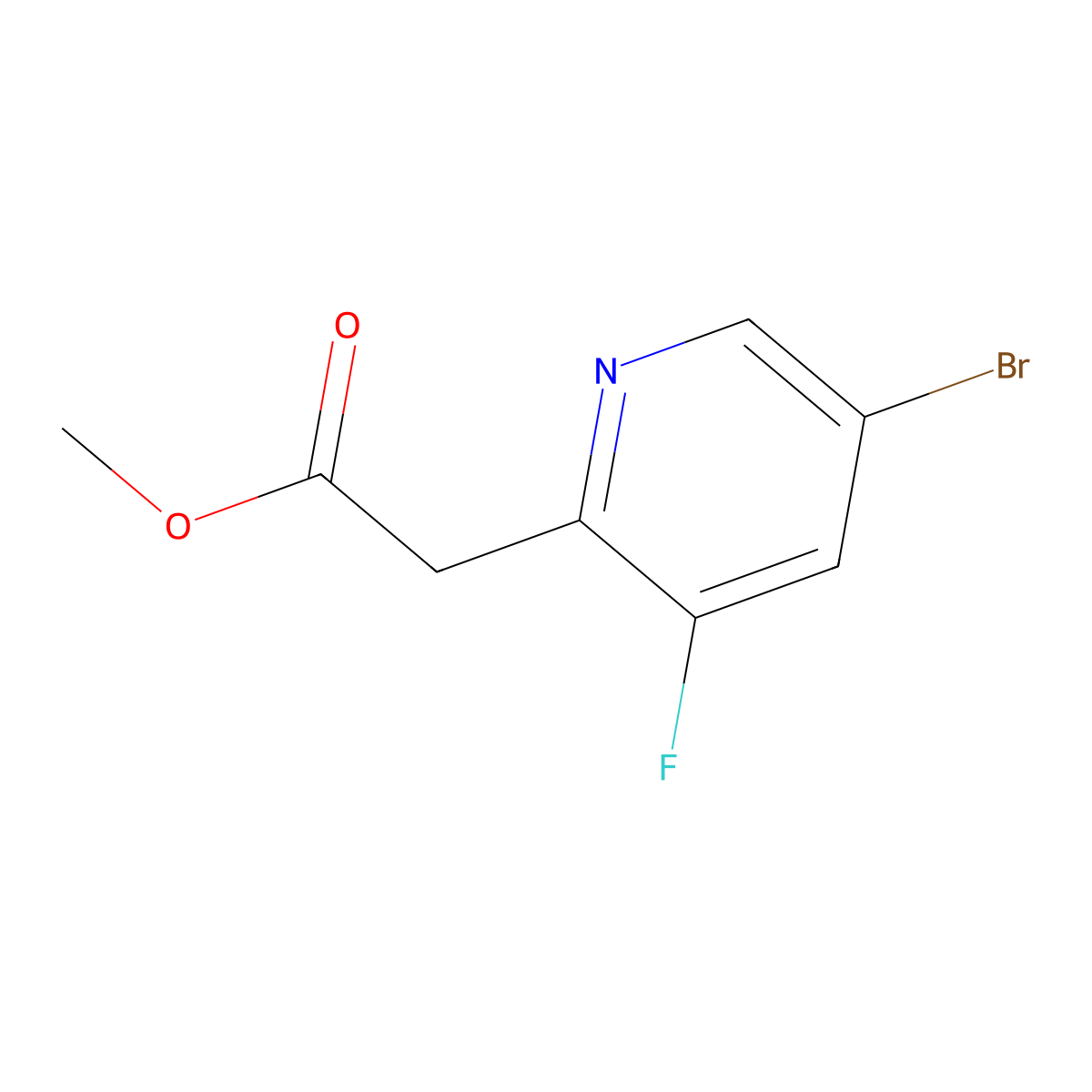 Methyl 2-(5-bromo-3-fluoropyridin-2-yl)acetate molecular structure, CAS 1267856-55-2