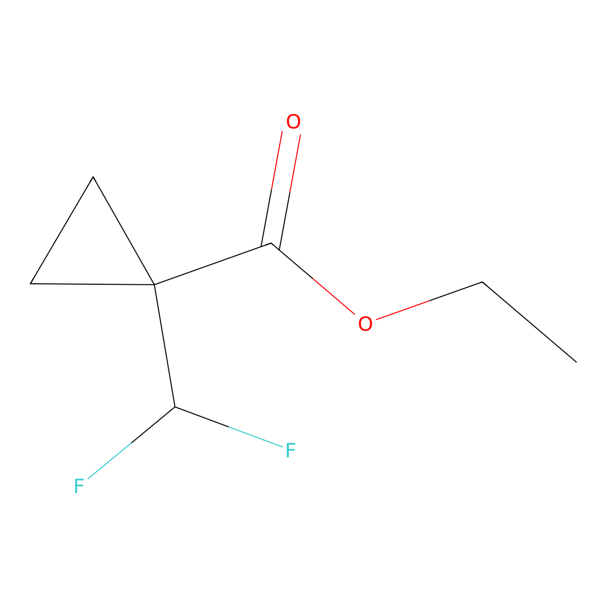 Ethyl 1-(difluoromethyl)cyclopropane-1-carboxylate molecular structure, CAS 1267856-62-1
