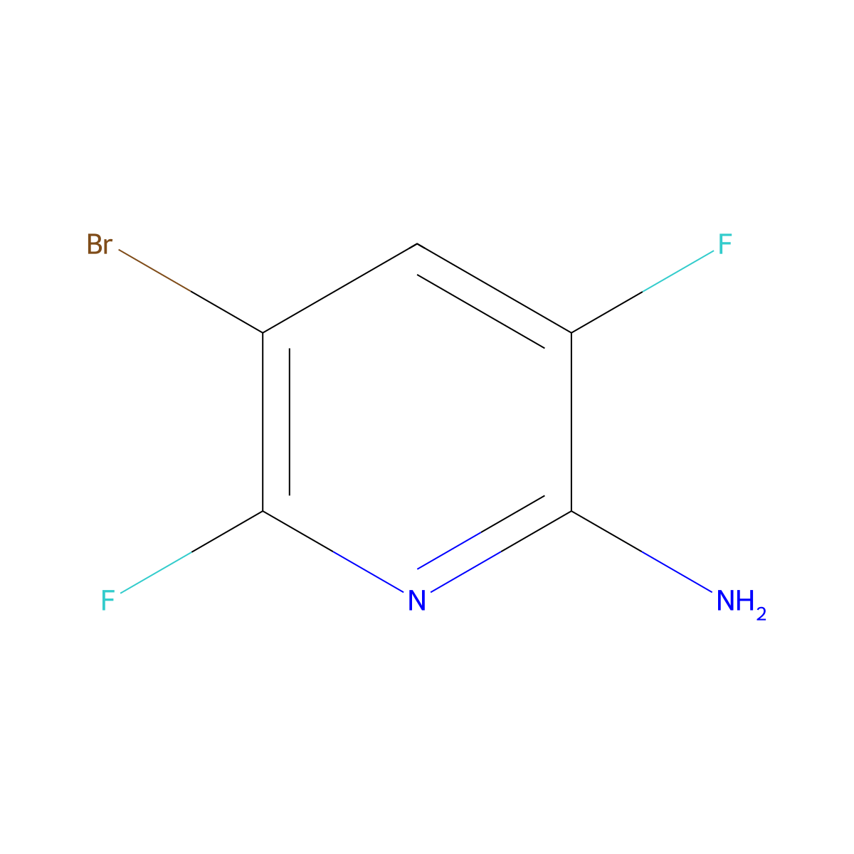 5-Bromo-3,6-difluoropyridin-2-amine molecular structure, CAS 1267856-70-1