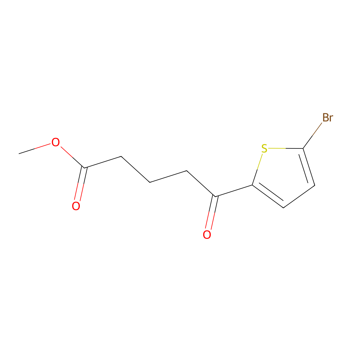 Methyl 5-(5-bromothiophen-2-yl)-5-oxopentanoate molecular structure, CAS 1267861-35-7