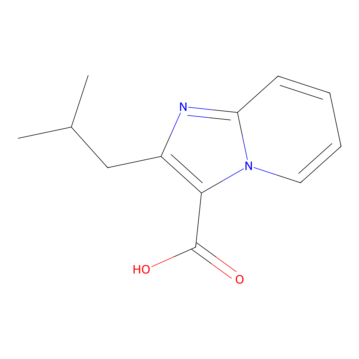 2-(2-Methylpropyl)imidazo[1,2-a]pyridine-3-carboxylic acid molecular structure, CAS 1267862-71-4