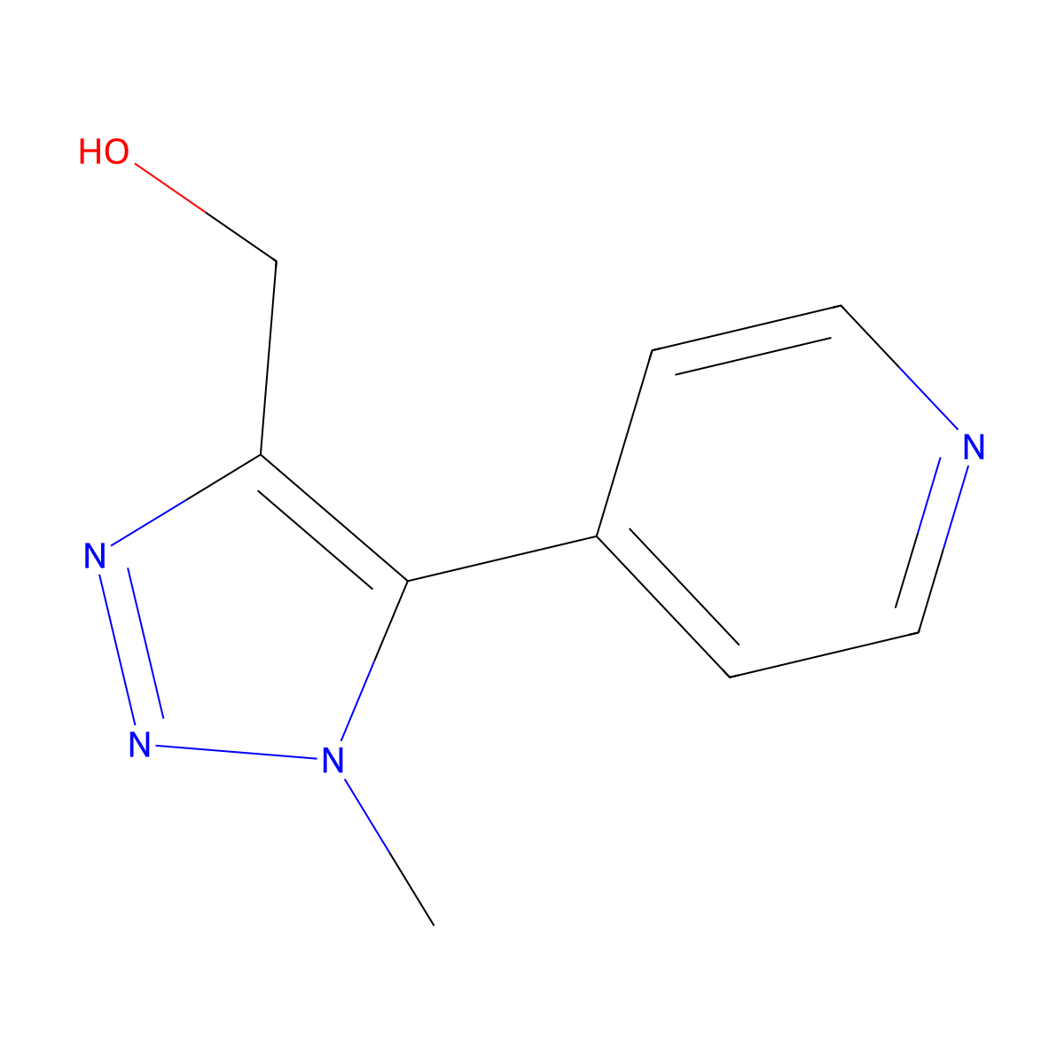 [1-Methyl-5-(pyridin-4-yl)-1H-1,2,3-triazol-4-yl]methanol molecular structure, CAS 1267862-79-2