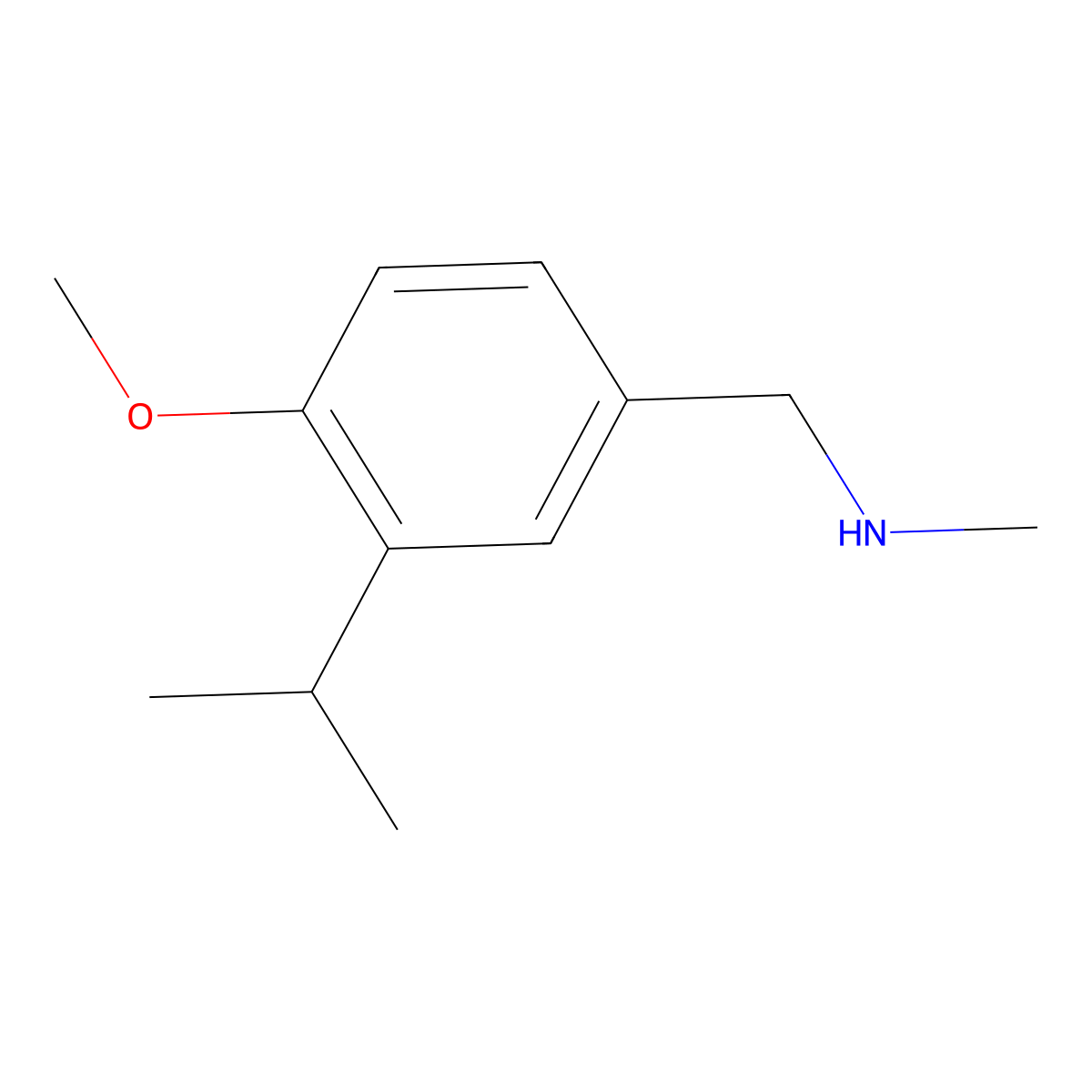 {[4-Methoxy-3-(propan-2-yl)phenyl]methyl}(methyl)amine molecular structure, CAS 1267865-66-6