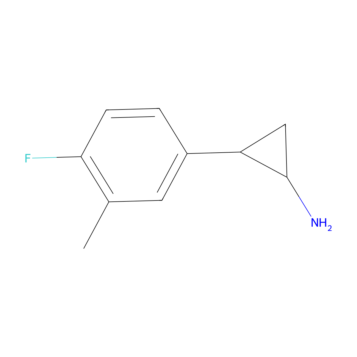 2-(4-Fluoro-3-methylphenyl)cyclopropan-1-amine molecular structure, CAS 1267865-81-5