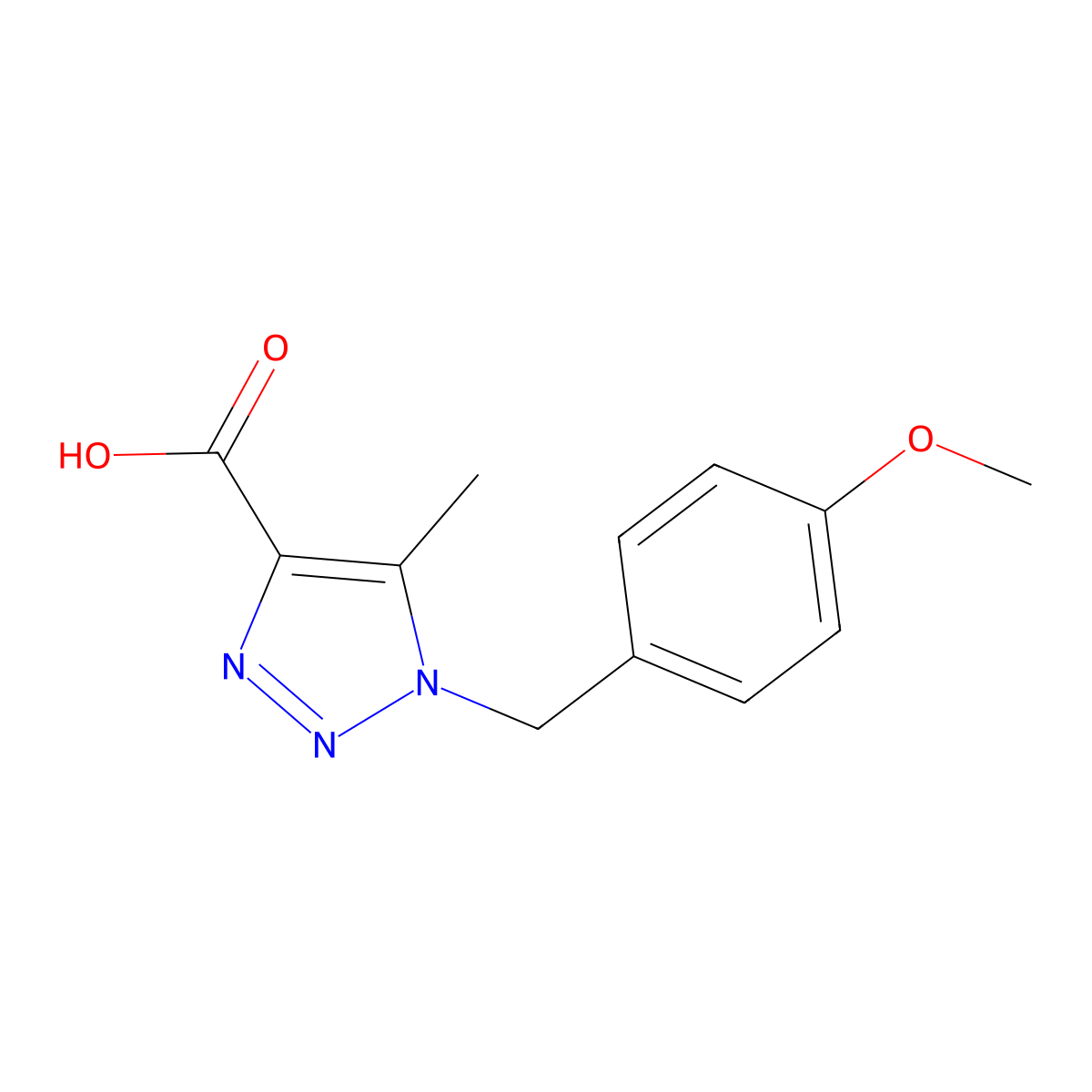 1-((4-methoxyphenyl)methyl)-5-methyl-1H-1,2,3-triazole-4-carboxylic acid molecular structure, CAS 1267866-44-3