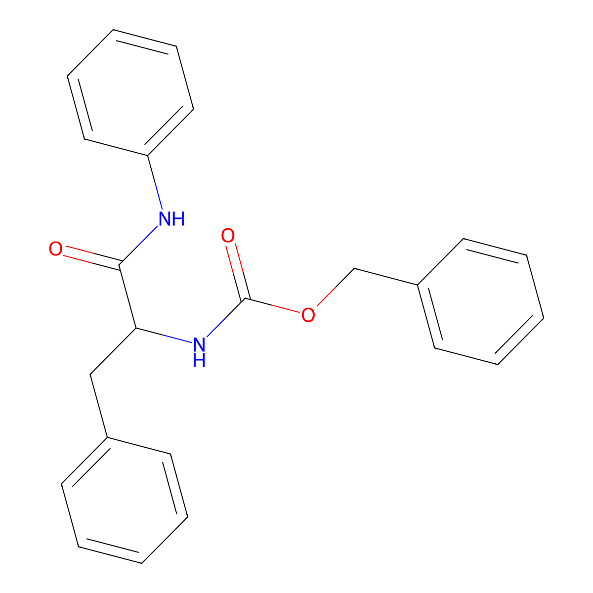 Benzyl N-[2-phenyl-1-(phenylcarbamoyl)ethyl]carbamate molecular structure, CAS 126787-17-5