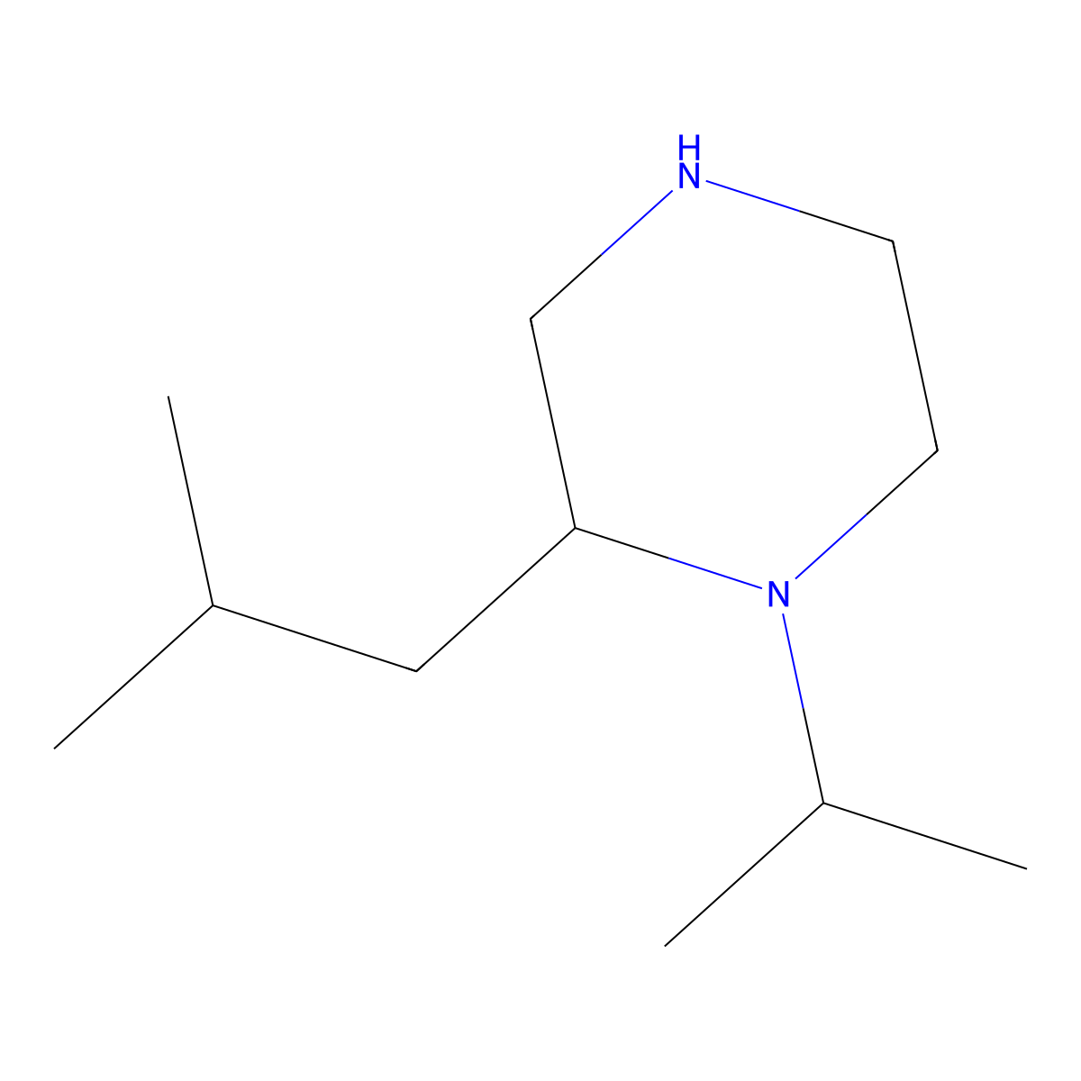 2-(2-Methylpropyl)-1-(propan-2-yl)piperazine molecular structure, CAS 1267874-54-3