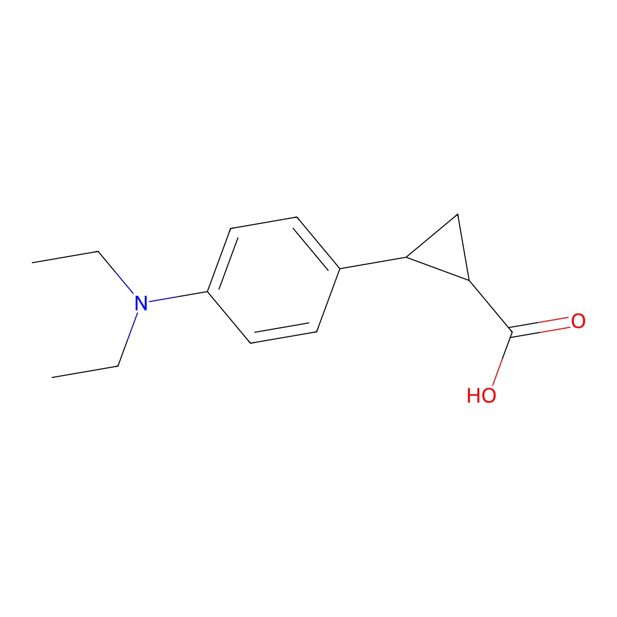 2-(4-(Diethylamino)phenyl)cyclopropane-1-carboxylic acid molecular structure, CAS 1267874-87-2