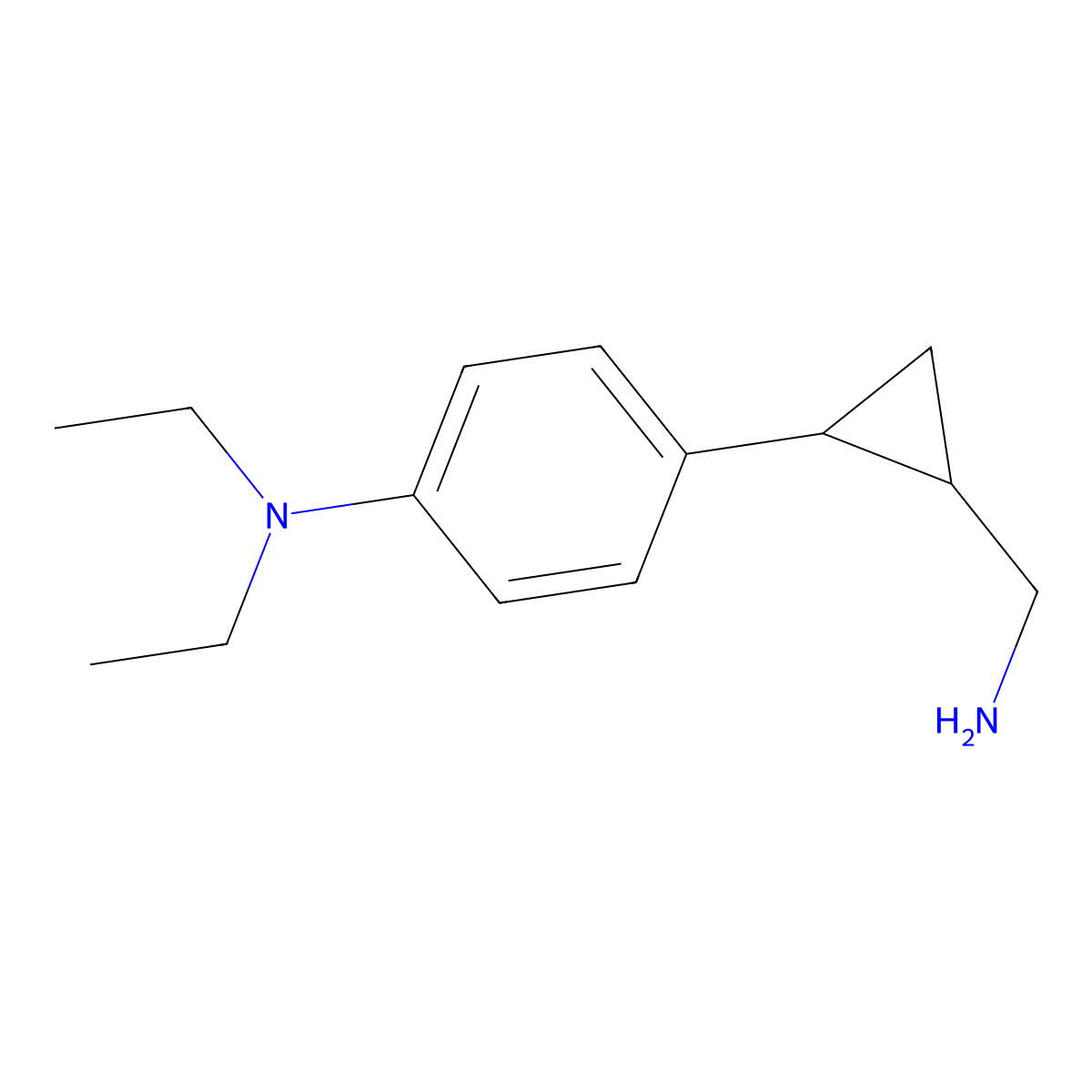 4-[2-(aminomethyl)cyclopropyl]-N,N-diethylaniline molecular structure, CAS 1267874-90-7