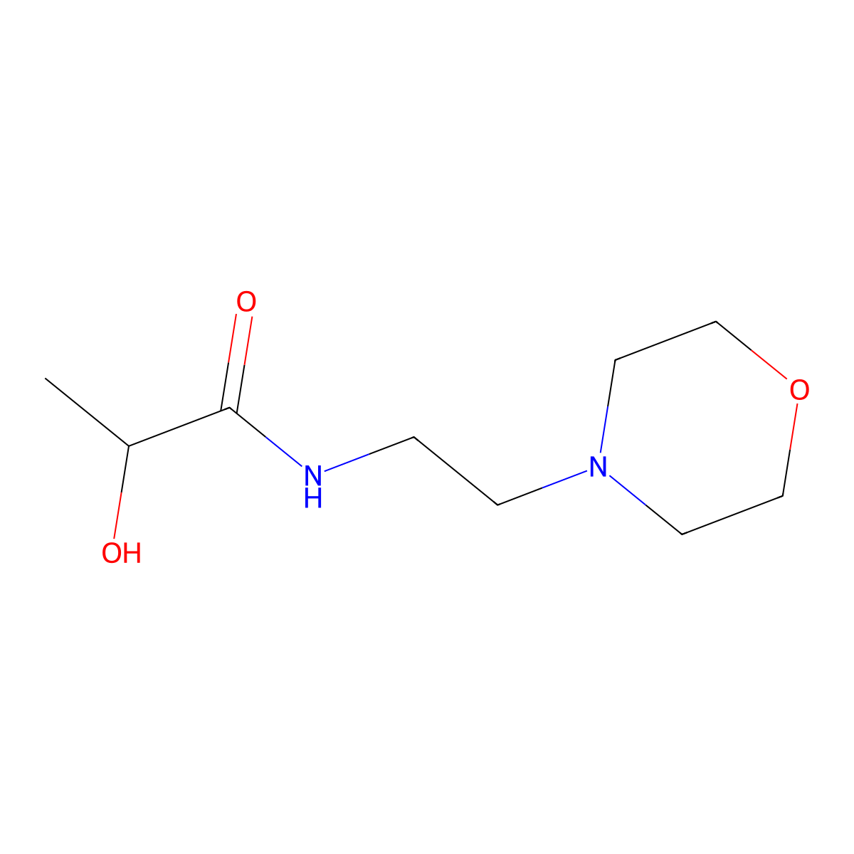 2-hydroxy-N-[2-(morpholin-4-yl)ethyl]propanamide molecular structure, CAS 1267877-81-5