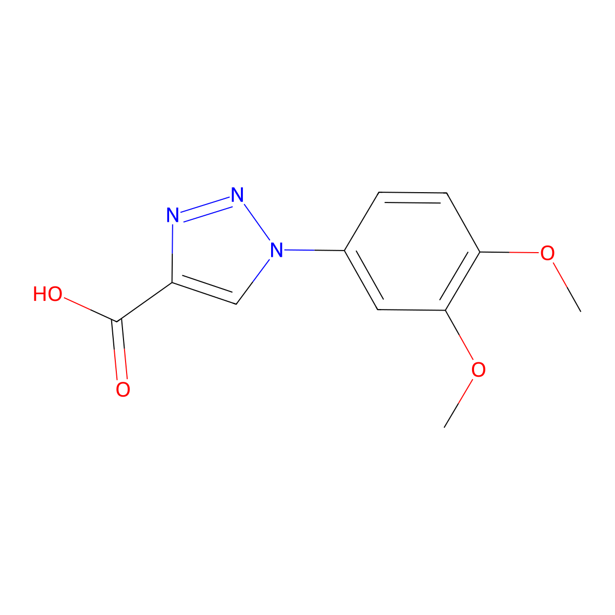 1-(3,4-dimethoxyphenyl)-1H-1,2,3-triazole-4-carboxylic acid molecular structure, CAS 1267880-96-5