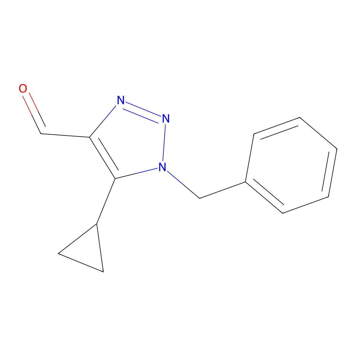 1-Benzyl-5-cyclopropyl-1H-1,2,3-triazole-4-carbaldehyde molecular structure, CAS 1267881-19-5