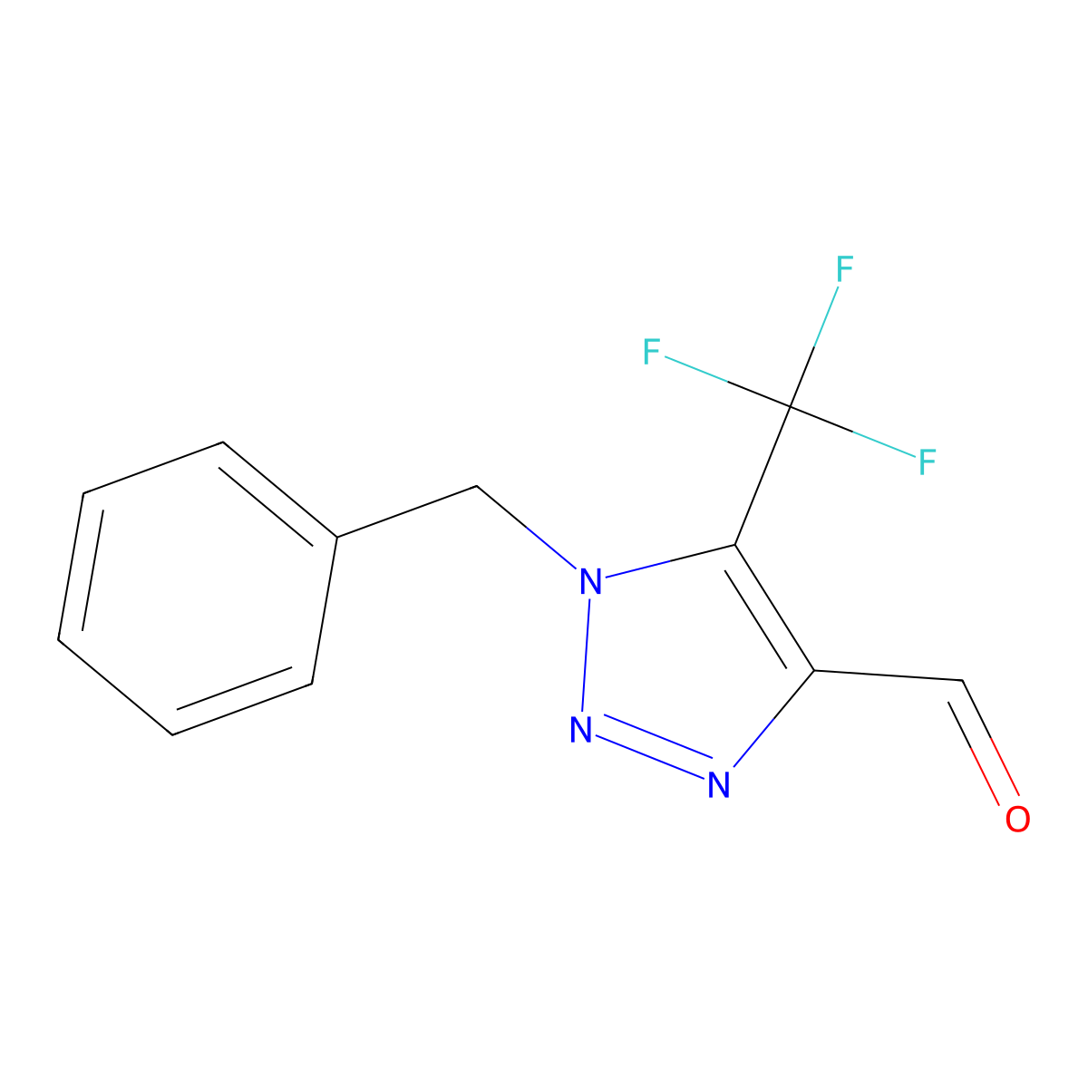 1-Benzyl-5-(trifluoromethyl)-1H-1,2,3-triazole-4-carbaldehyde molecular structure, CAS 1267881-36-6