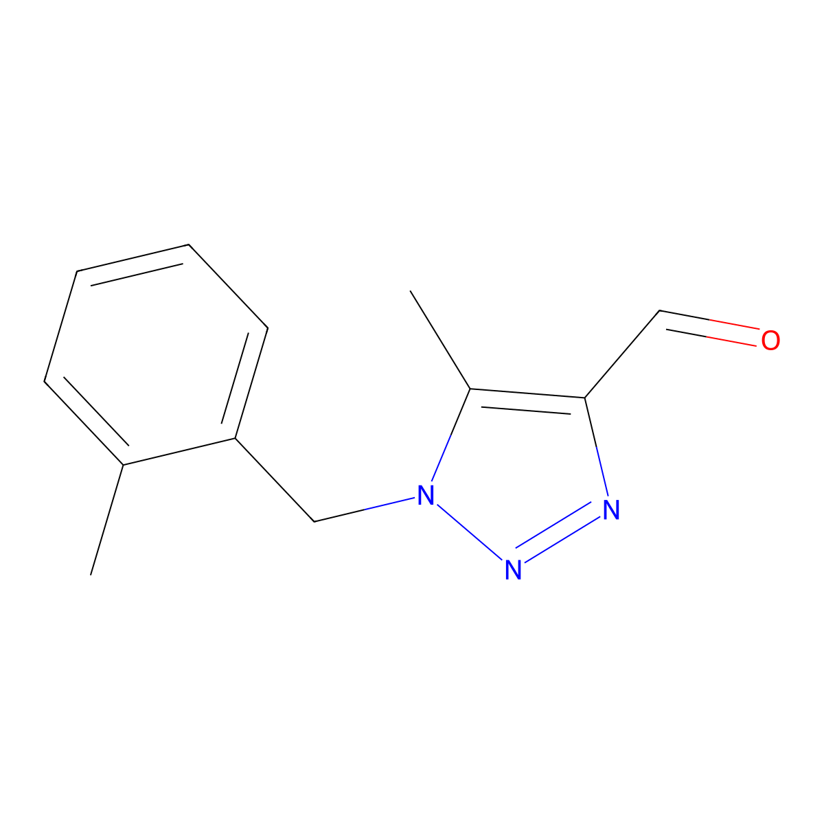 5-Methyl-1-[(2-methylphenyl)methyl]-1H-1,2,3-triazole-4-carbaldehyde molecular structure, CAS 1267890-11-8