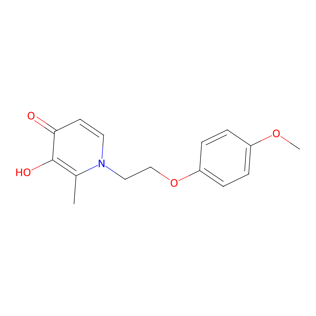 3-Hydroxy-1-[2-(4-methoxyphenoxy)ethyl]-2-methyl-1,4-dihydropyridin-4-one molecular structure, CAS 1267891-96-2