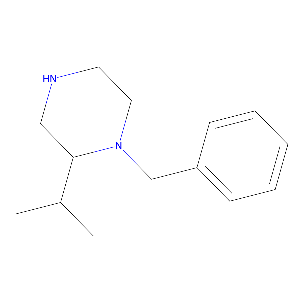 1-Benzyl-2-(propan-2-yl)piperazine molecular structure, CAS 1267896-88-7