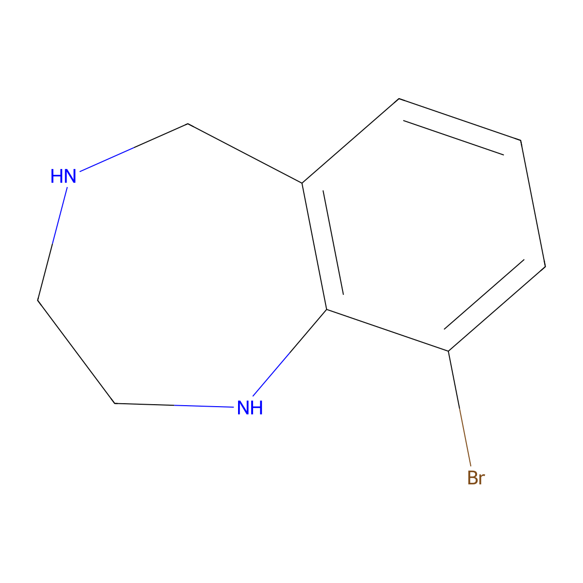 9-bromo-2,3,4,5-tetrahydro-1H-1,4-benzodiazepine molecular structure, CAS 1267897-75-5