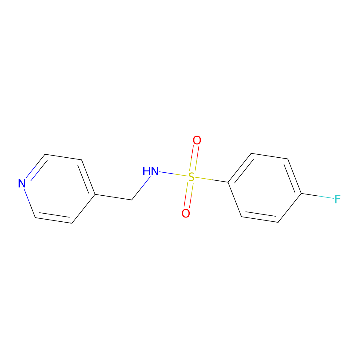 Benzenesulfonamide, 4-fluoro-N-(4-pyridinylmethyl)- molecular structure, CAS 126790-83-8