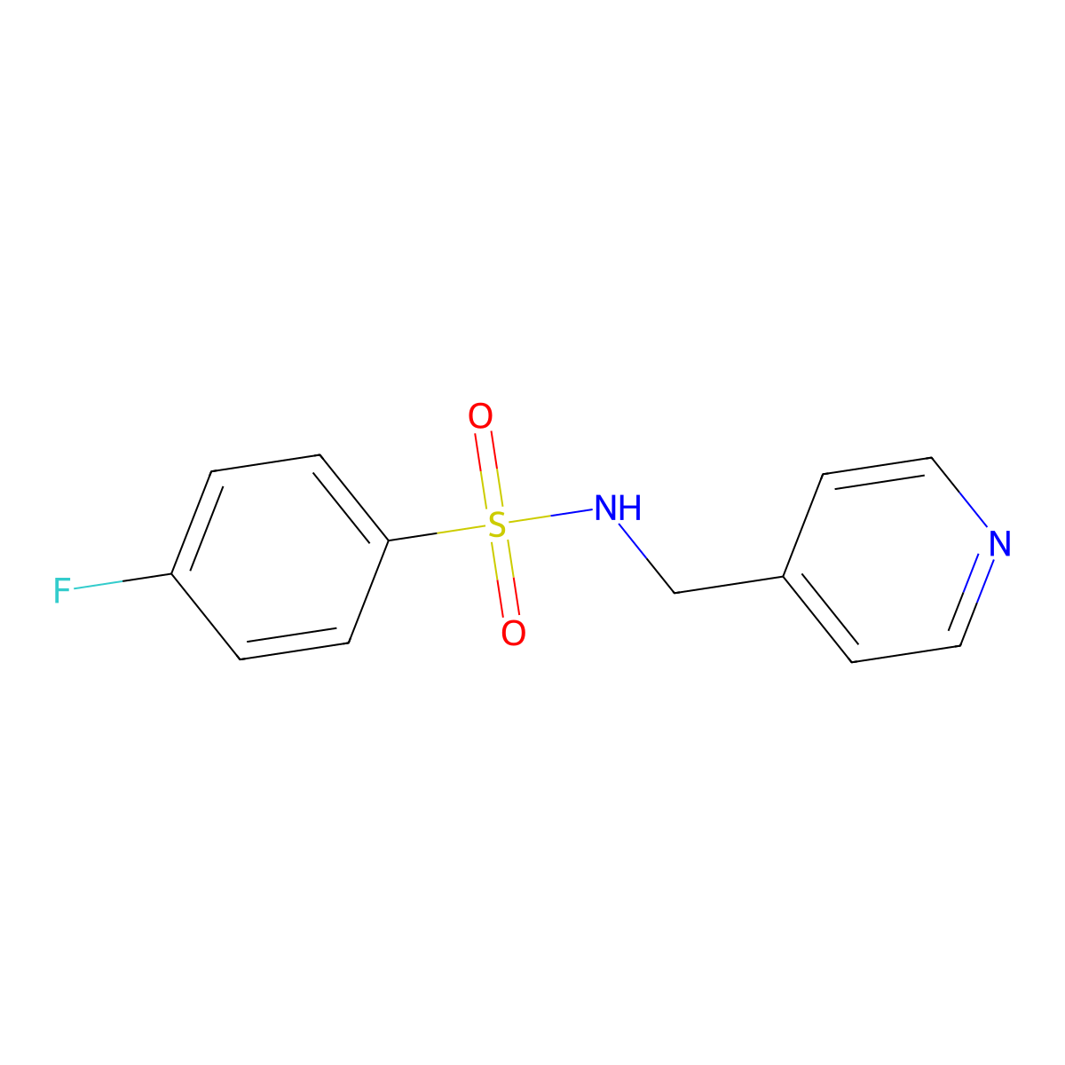 Benzenesulfonamide, 4-fluoro-N-(4-pyridinylmethyl)- molecular structure, CAS 126790-83-8