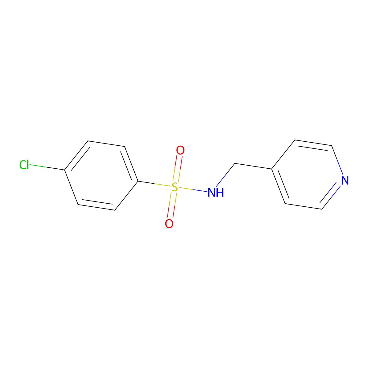4-chloro-N-(pyridin-4-ylmethyl)benzenesulfonamide molecular structure, CAS 126790-84-9