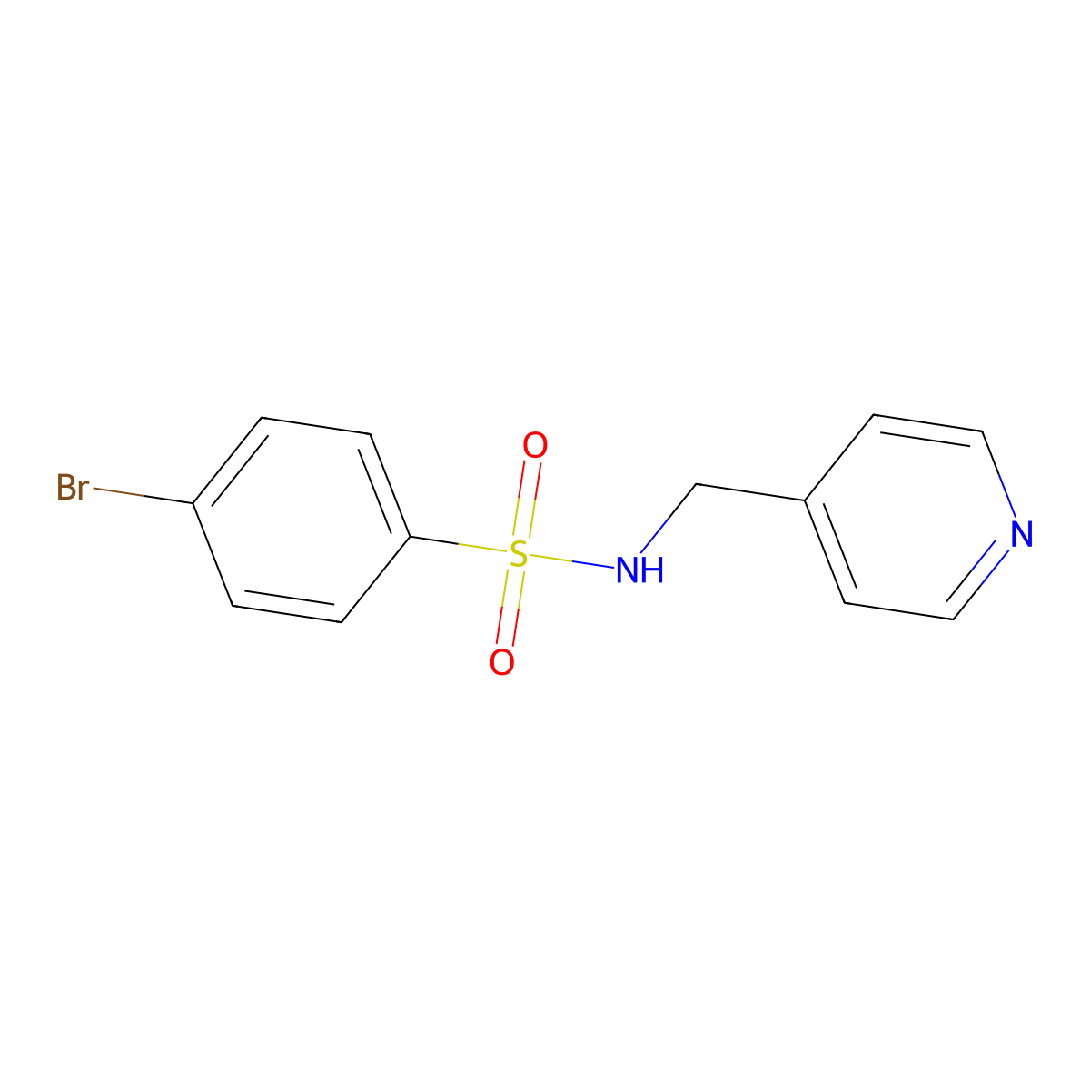 4-bromo-N-(pyridin-4-ylmethyl)benzenesulfonamide molecular structure, CAS 126790-85-0