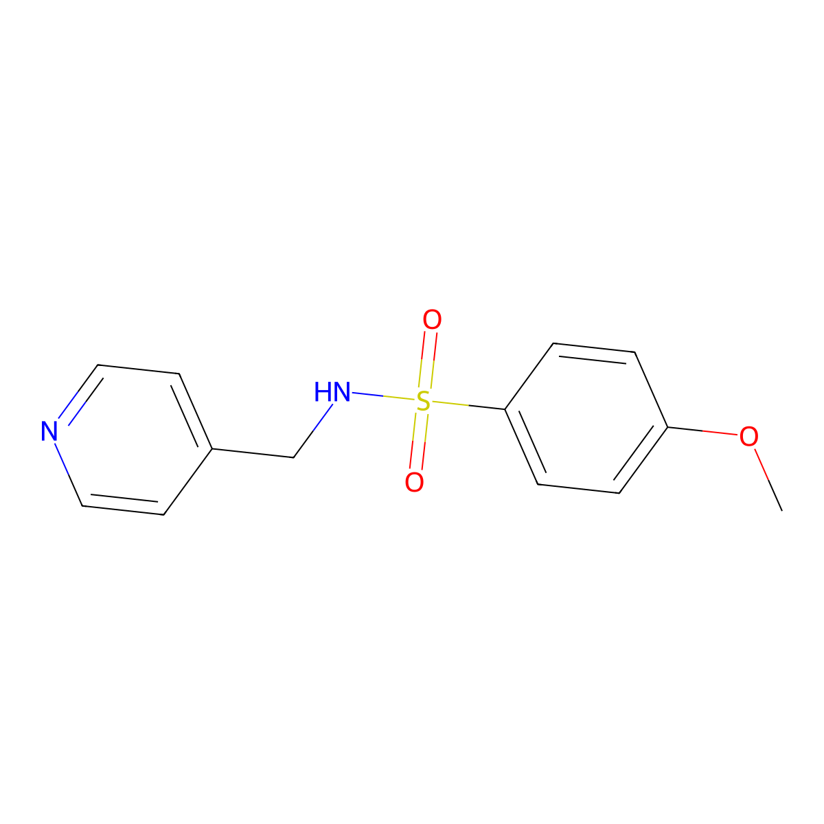 4-Methoxy-N-(4-pyridinylmethyl)benzenesulfonamide molecular structure, CAS 126790-86-1