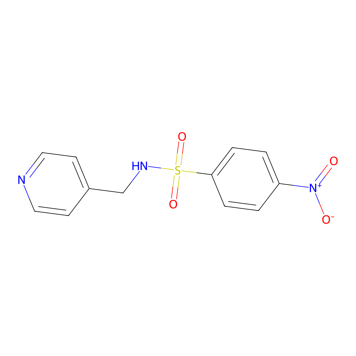 4-nitro-N-(pyridin-4-ylmethyl)benzenesulfonamide molecular structure, CAS 126790-89-4
