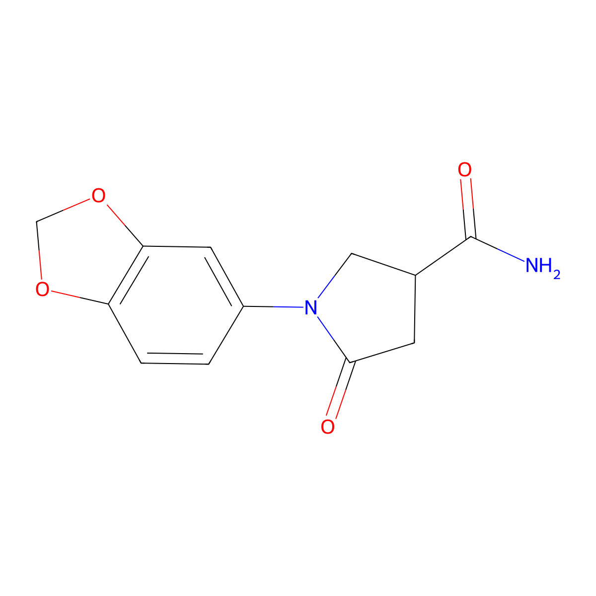 1-(Benzo[d][1,3]dioxol-5-yl)-5-oxopyrrolidine-3-carboxamide molecular structure, CAS 1267903-26-3