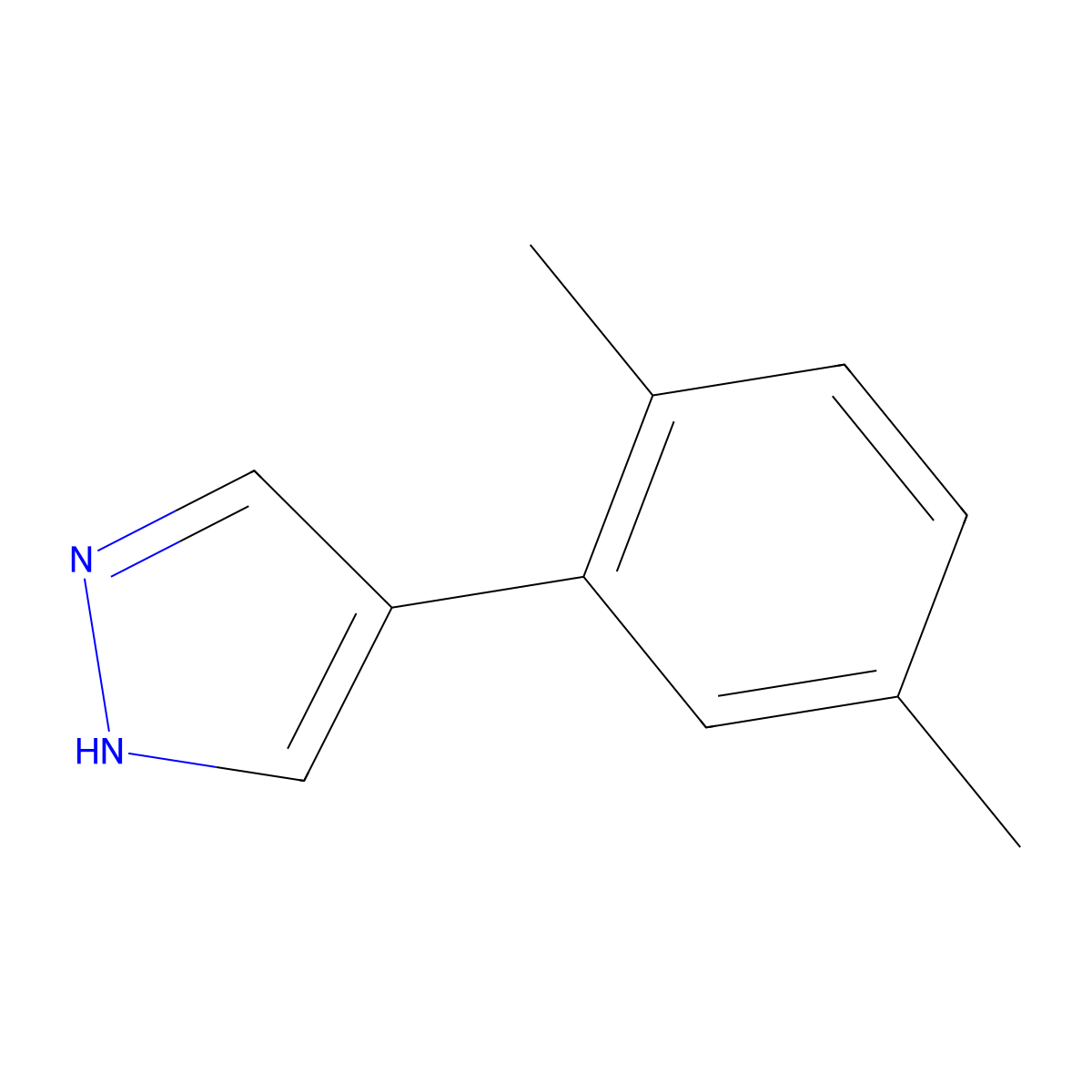 4-(2,5-dimethylphenyl)-1H-pyrazole molecular structure, CAS 1267908-83-7