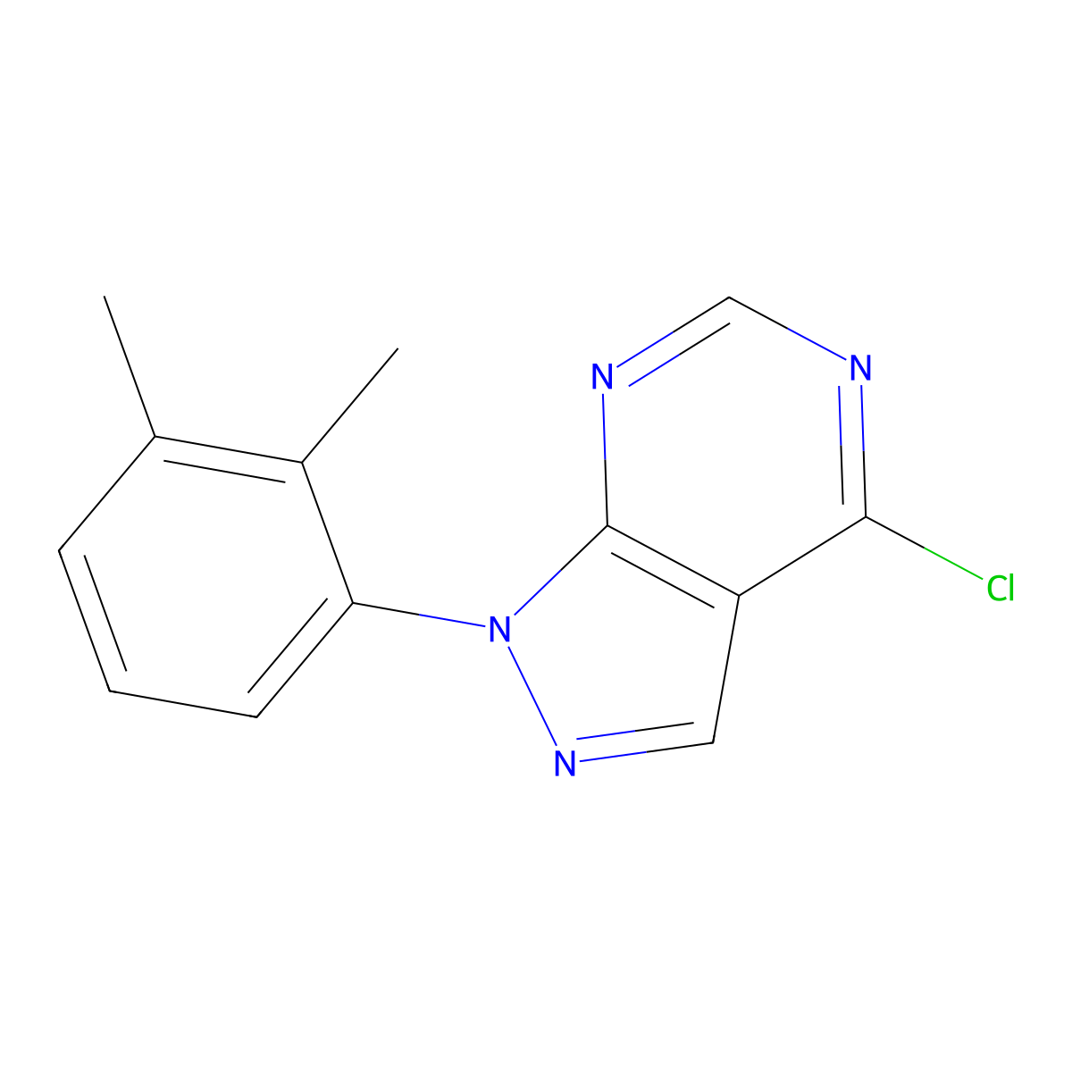 4-Chloro-1-(2,3-dimethylphenyl)-1H-pyrazolo[3,4-d]pyrimidine molecular structure, CAS 1267917-85-0
