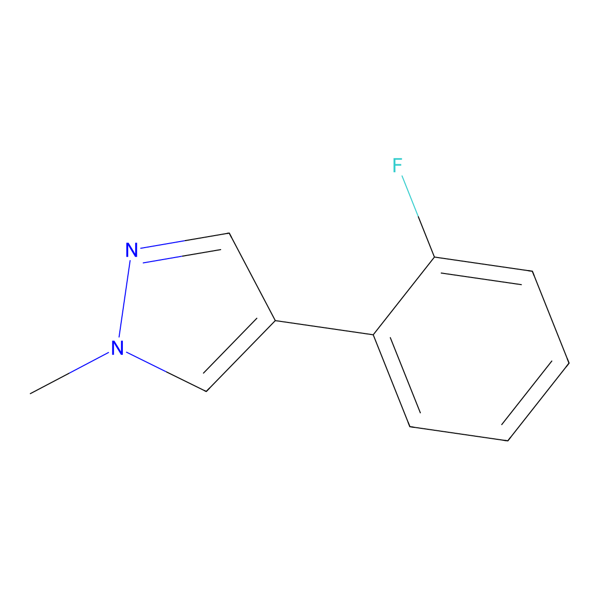 4-(2-Fluorophenyl)-1-methyl-1H-pyrazole molecular structure, CAS 1267930-65-3